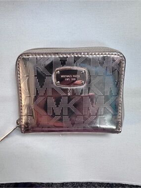 Michael Kors Rose Gold  Monogram Zip Wallet